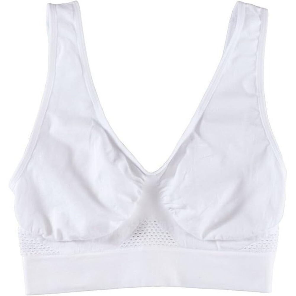 Fox Valley Traders Women's‎ Seamless Wireless Cooling Comfort Bra - White - 2XL